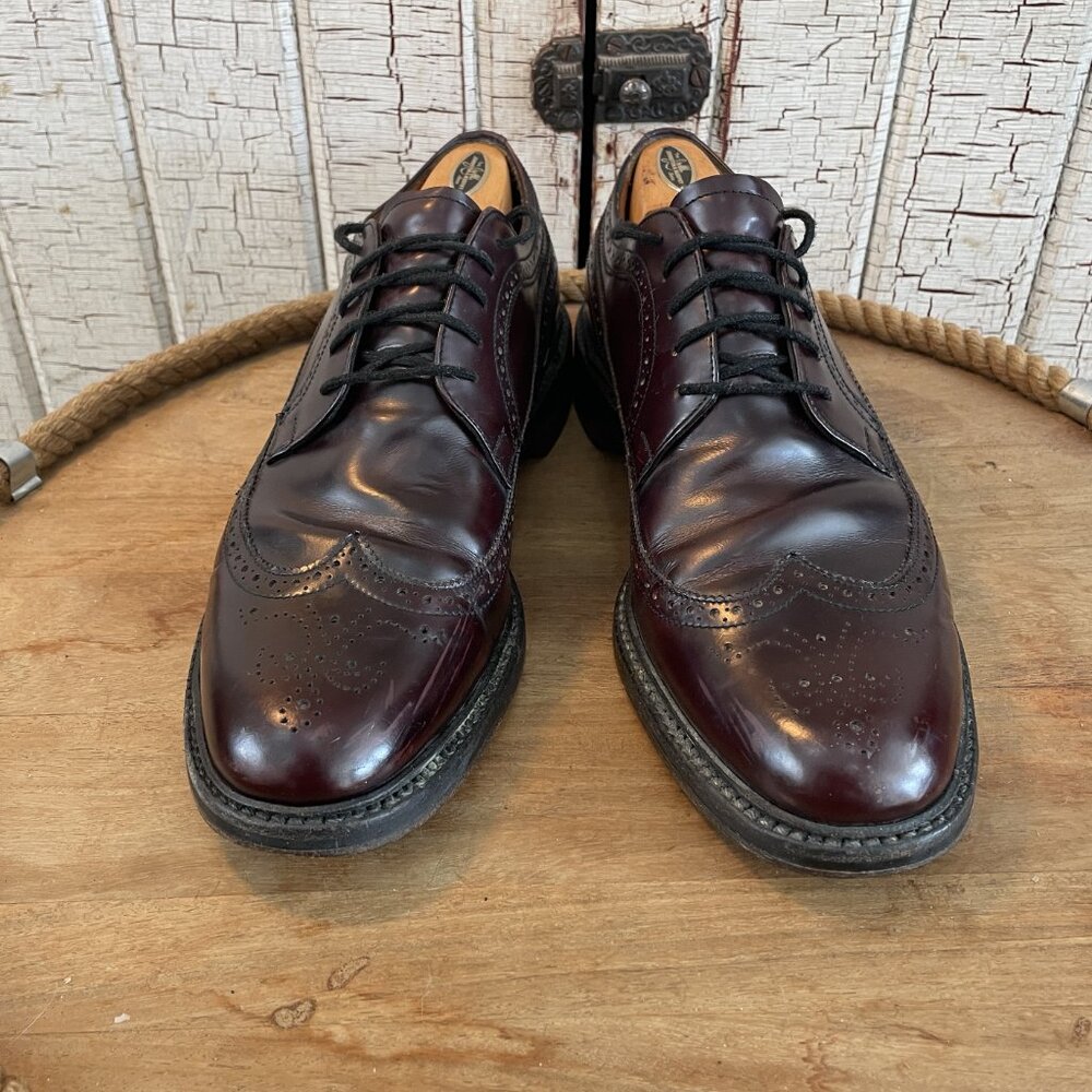 Vintage Dack's Canada Made Burgundy Wingtip Brogue Dress Shoes Mens 11.5 Leather - Picture 5 of 12